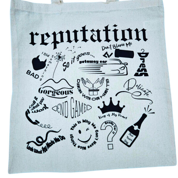 Reputation Illustrated Tote Bag - Album Songs T Swift Reputation Tote - All Songs - Original Art - Image 4