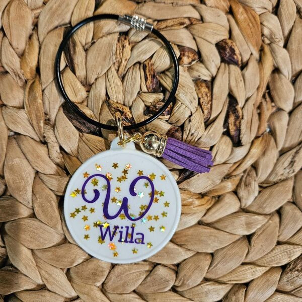 Handmade Initial Bag Clip with Tassel | Personalized Backpack Tag | Custom Keychain - Image 6