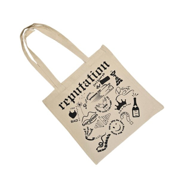 Reputation Illustrated Tote Bag - Album Songs T Swift Reputation Tote - All Songs - Original Art - Image 5