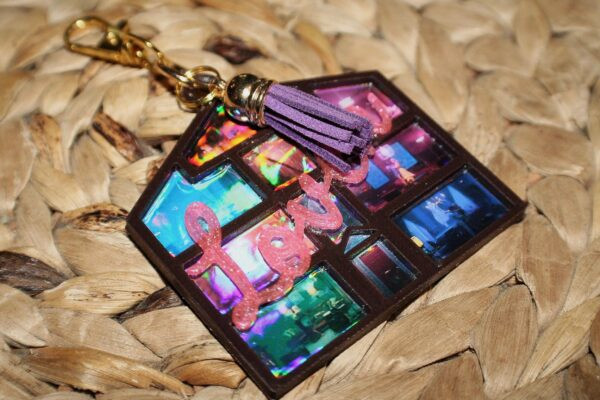 Taylor Lover Keychain with Tassel Lover House Keychain – Holographic  - TS inspired bag clip Backpack clip - Valentines Day - Lover House - Image 6