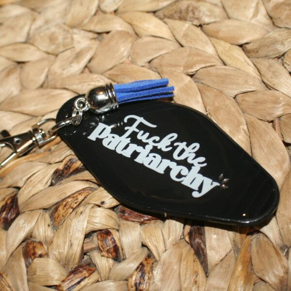 Fuck the Patriarchy Keychain - Motel Keychains  -Your Choice Hot Pink or Black - Gifts For Her - All Too Well - Swifty keychain - Image 4