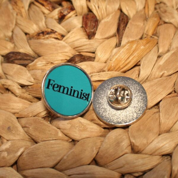 Feminist Stainless Steel Pins - Bold Statement Pins in your choice of Pink or Turquoise - Image 4