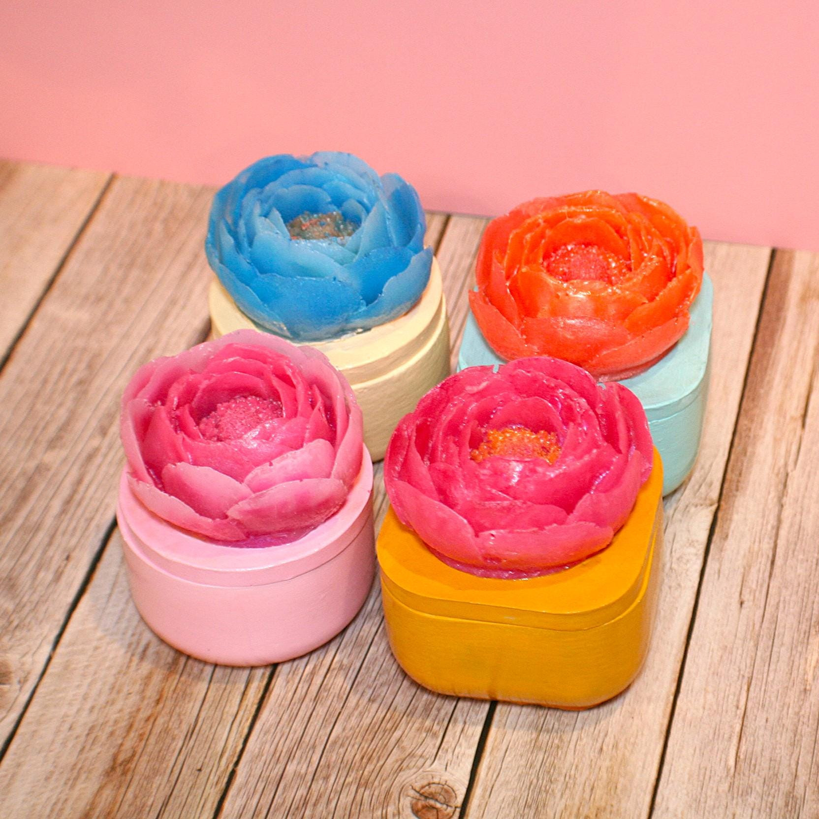 Jewelery Box - Ring Dish Handmade Mini Resin Peony Ring Box - Decorative Accent Mini Jewelry Box for Treasures, Rings & Small Keepsakes