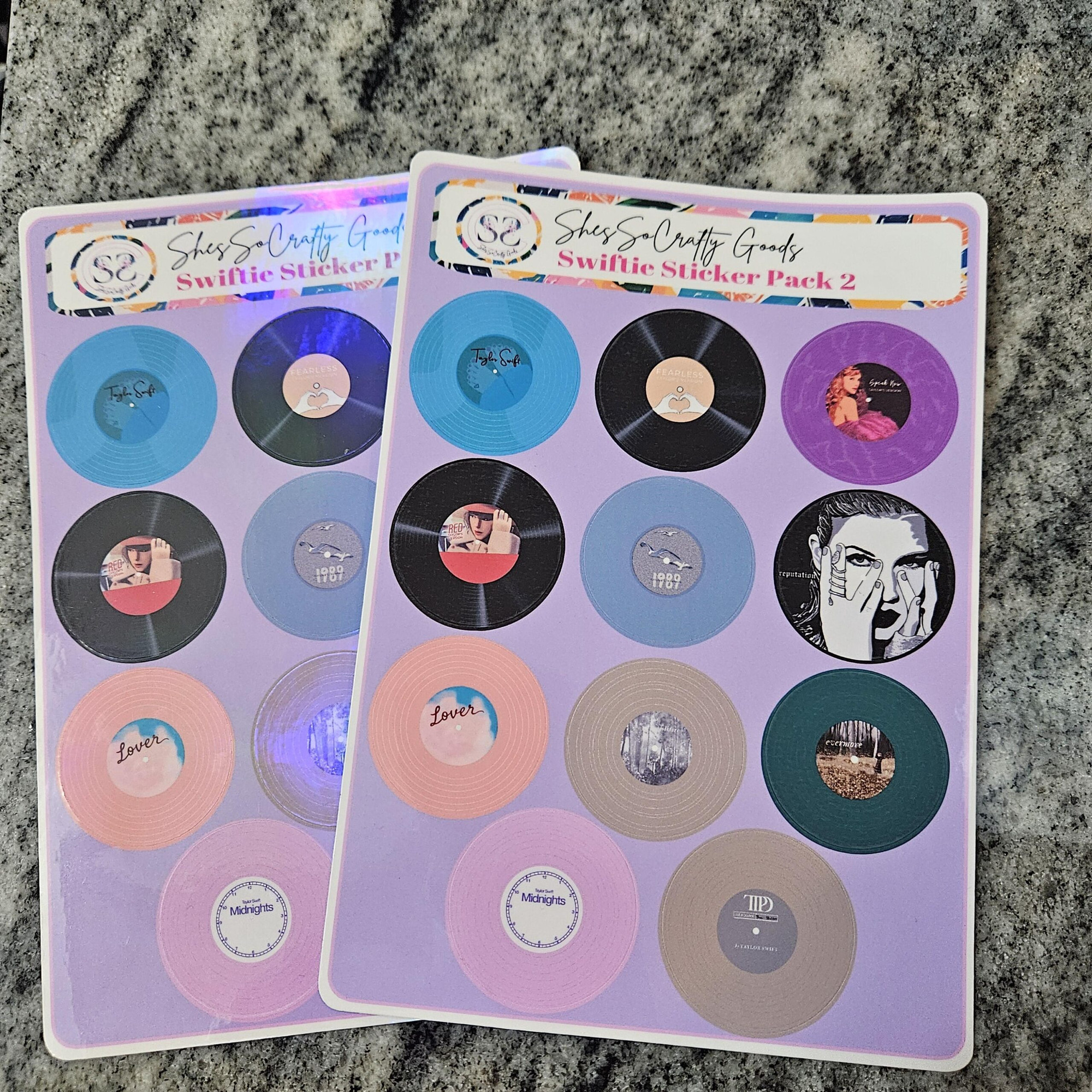 Eras Vinyl Record Album Stickers - Illustrated Kiss-Cut Sheet - Fan Gift Collection