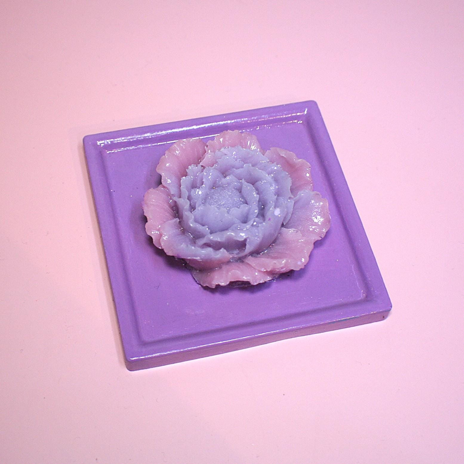 Bright Purple Floral Peony Trinket Dish