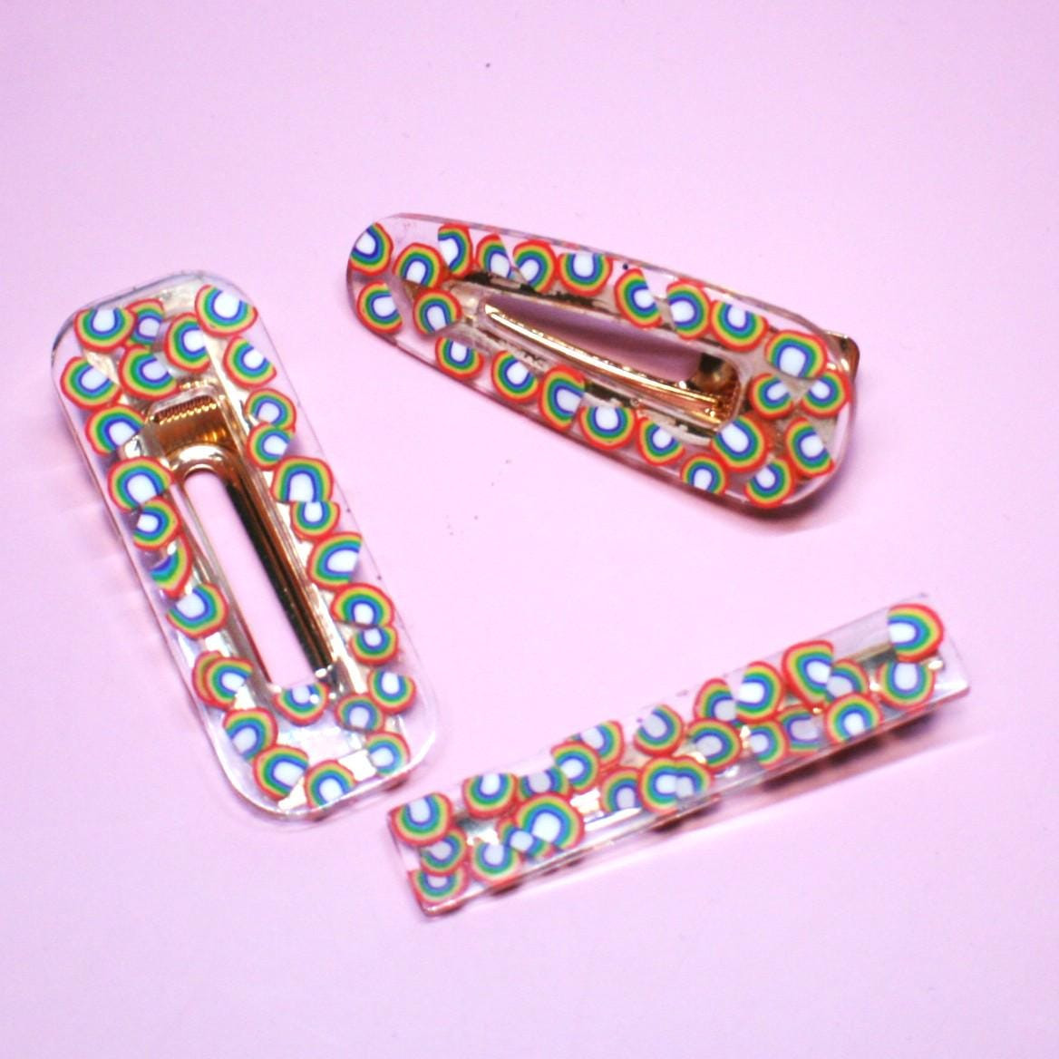 Rainbow Alligator Hair Clips