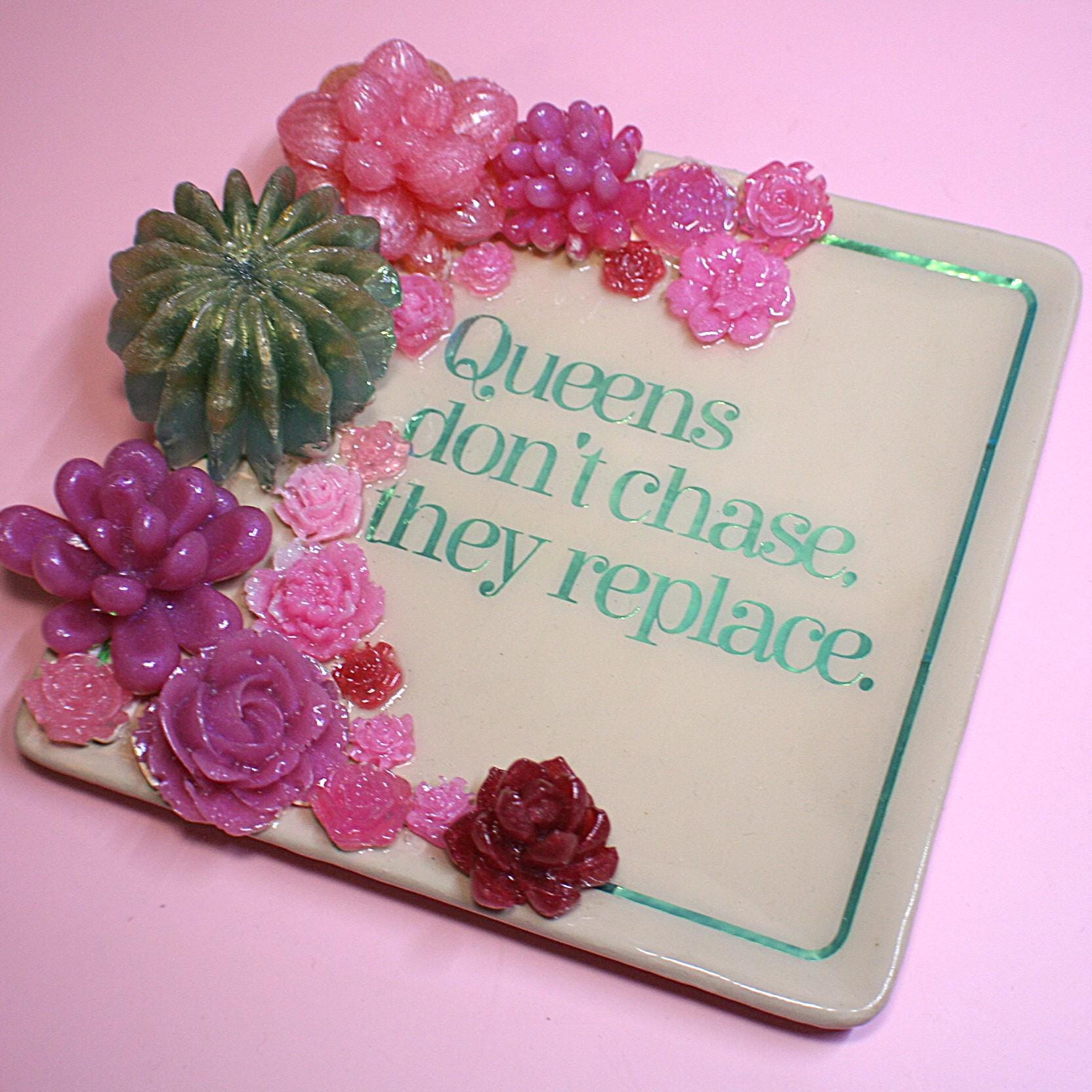 Empowering Queens Trinket Dish | Inspirational Jewelry Tray | Feminist Vanity Decor