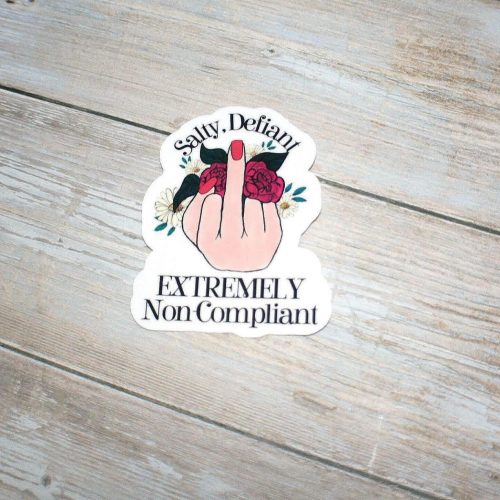 Floral Middle Finger Sticker: Feminist Vinyl Decal - Multiple Skin Tones SSCG-26448 ShesSoCrafty Goods
