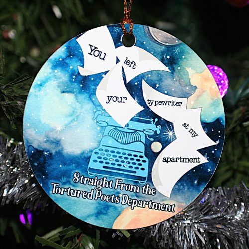 Typewriter Snow Flake Paper Ornament TS Inspired Ornament - Swifty – Ornaments – Handmade by ShesSoCrafty Goods