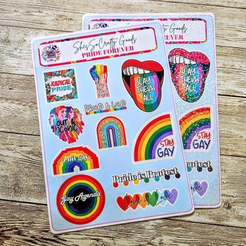 Pride Sticker Sheet: 11-Pack Vinyl Gay Pride Decals (Matte or Holo) – Say It Louder – Handmade by ShesSoCrafty Goods