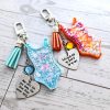 Custom Showgirl Era Bodysuit Keychain – Personalized Glitter Resin Bag Charm With Engraved Quote – Keychains – Handmade By Shessocrafty Goods