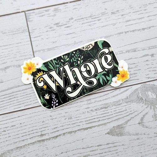 Floral Feminist Vinyl Sticker: Botanical Gothic Laptop Decal – Say It Louder – Handmade by ShesSoCrafty Goods