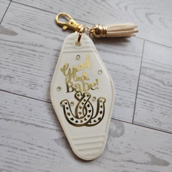 Loud Color. Louder Statements. - ShesSoCrafty Goods Good Luck Babe Keychain: Chic White Gold Design - Cream Tassel Sscg-28386 Shessocrafty Goods