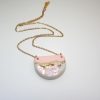 Handmade Concrete Pendant Necklace: Pink Abalone &Amp; Rose Gold – Jewelry – Handmade By Shessocrafty Goods