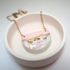 Handmade Concrete Pendant Necklace: Pink Abalone &Amp; Rose Gold – Jewelry – Handmade By Shessocrafty Goods
