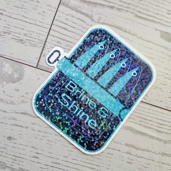 Brine And Shine Sardine Can Sticker – Original Art In Matte Or Holographic Finish – Stickers – Handmade By Shessocrafty Goods