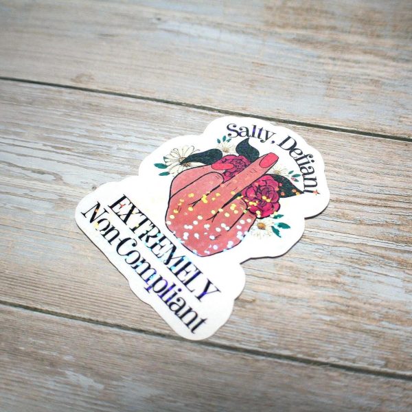 il_fullxfull.7581639392_6wdw Floral Middle Finger Sticker - Defiant Sassy Vinyl Decal – Say It Louder – Handmade By Shessocrafty Goods