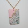 Handmade Concrete Pendant – Rose Gold Turquoise Inlay, Pink &Amp; Gold Accent – Jewelry – Handmade By Shessocrafty Goods