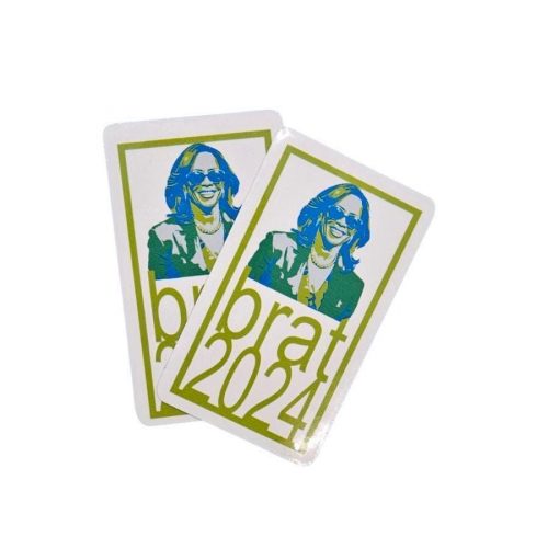 Kamala Harris Brat 2024 Original Art Sticker – Say It Louder – Handmade by ShesSoCrafty Goods