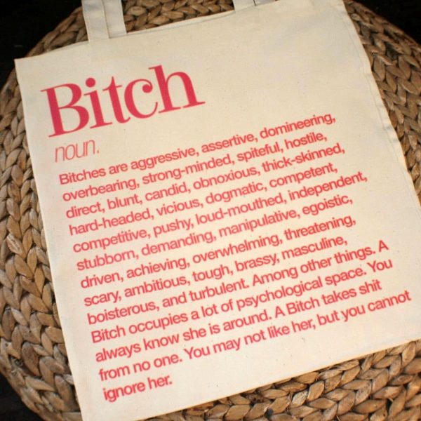 Feminist Bitch Tote Bag, Women'S Rights Activism Canvas Bag, Hot Pink Print – Say It Louder – Handmade By Shessocrafty Goods