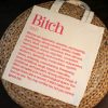 Feminist Bitch Tote Bag, Women'S Rights Activism Canvas Bag, Hot Pink Print – Say It Louder – Handmade By Shessocrafty Goods