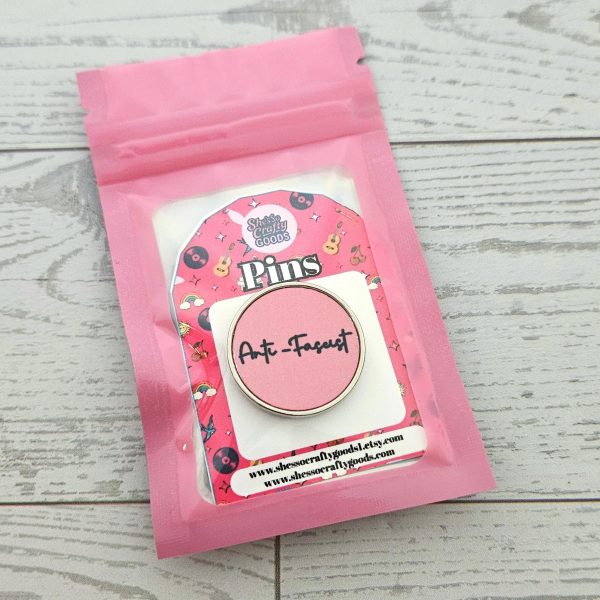 Anti-Fascist Stainless Steel Pin – Pink Round Button | 1 Inch – Pins &Amp; Pin-Back Buttons – Handmade By Shessocrafty Goods