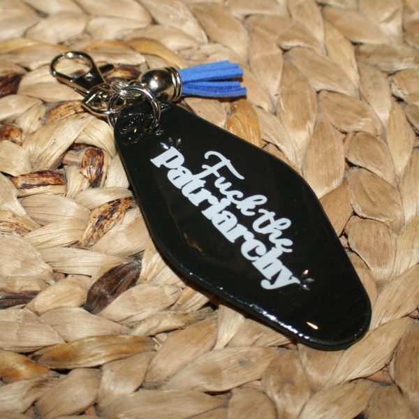il_fullxfull.7581645112_nrly Fuck The Patriarchy Motel Key, Feminist Bag Charm, Activist Gift – Keychains – Handmade By Shessocrafty Goods
