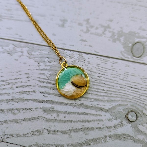 Handmade Seashell Pendant Necklace – Ocean Resin Coastal Jewelry – Beach Gift For Her – Jewelry – Handmade By Shessocrafty Goods