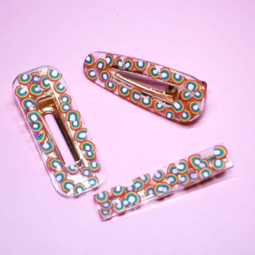 Rainbow Alligator Hair Clips – Uncategorized – Handmade by ShesSoCrafty Goods
