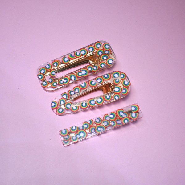 Rainbow Alligator Hair Clips – Barrettes &Amp; Clips – Handmade By Shessocrafty Goods