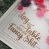 Floral Resin Tray: Pink, White &Amp; Rose Gold - Decorative Centerpiece – Decorative Trays – Handmade By Shessocrafty Goods