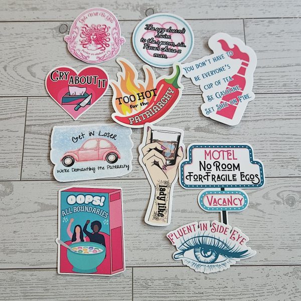 il_fullxfull.7581651714_fzcq Feminist Egg Vinyl Sticker: &Quot;The Egg Doesn'T Swim&Quot; Quote – Say It Louder – Handmade By Shessocrafty Goods