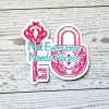 Boundaries and Consent Sticker – Key & Lock Design, Waterproof Vinyl Decal – Stickers – Handmade by ShesSoCrafty Goods