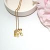 Personalized Gold Plated Initial Necklace With Star Pendant – Custom Script Jewelry – Jewelry – Handmade By Shessocrafty Goods
