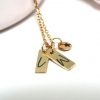 Personalized Gold Plated Initial Necklace With Star Pendant – Custom Script Jewelry – Jewelry – Handmade By Shessocrafty Goods