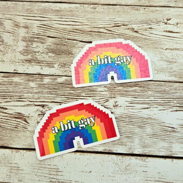 il_fullxfull.7581653256_hzjc A Bit Gay Pride Sticker, Lgbtq+ Holographic Laptop Decal, Queer Joy Coming Out Gift – Say It Louder – Handmade By Shessocrafty Goods