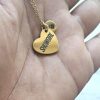 Gold Showgirl Heart Necklace: Engraved Stainless Steel Pendant, Charm Accent – Jewelry – Handmade By Shessocrafty Goods