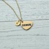 Gold Showgirl Heart Necklace: Engraved Stainless Steel Pendant, Charm Accent – Jewelry – Handmade By Shessocrafty Goods