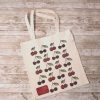 Cherry Canvas Tote Bag: Hand-Drawn Fruit Art, Summer Market Bag – Totes – Handmade By Shessocrafty Goods
