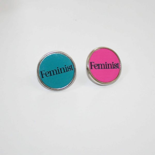 Hot Pink Feminist Steel Lapel Pin: Statement Backpack Accessory – Say It Louder – Handmade By Shessocrafty Goods