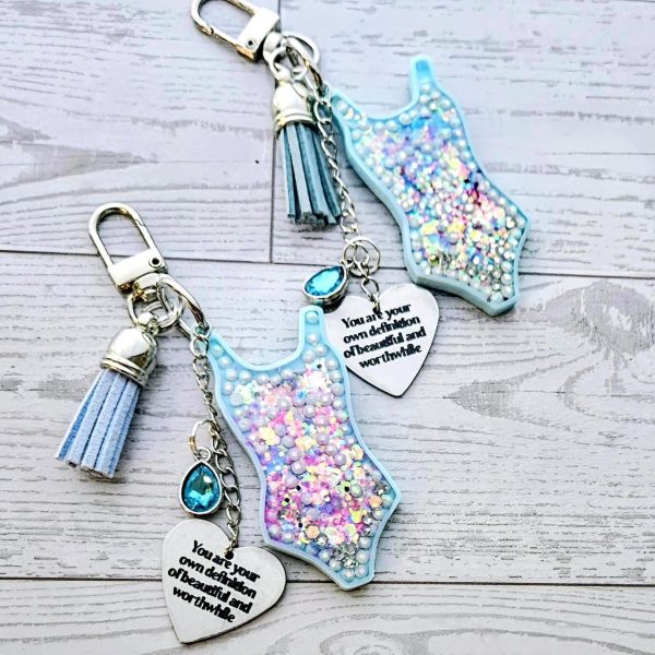 Showgirl Era Bodysuit Keychain – Glitter Resin Bag Charm, Quote Accessory – Keychains – Handmade By Shessocrafty Goods