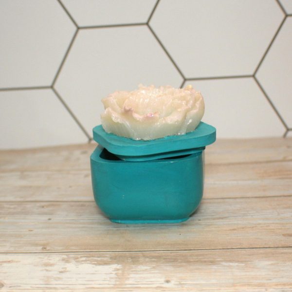 Floral Ring Box With Lid - Decorative Jewelry Storage - Concrete Stash Box – Home Decor – Handmade By Shessocrafty Goods