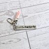 Fuck The Patriarchy Keychain – Engraved Stainless Steel Bar With Pink Tassel – Feminist Gift – Keychains – Handmade By Shessocrafty Goods