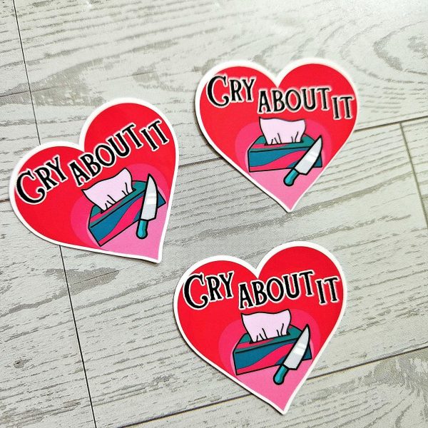 il_fullxfull.7581660924_gnga Cry About It Heart Sticker: Feminist Vinyl, Waterproof Laminated 2&Quot; – Say It Louder – Handmade By Shessocrafty Goods