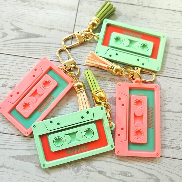 il_fullxfull.7581661114_28ij Showgirl Era Cassette Keychain – Personalized Retro Mixtape Bag Charm With Tassel – Keychains – Handmade By Shessocrafty Goods