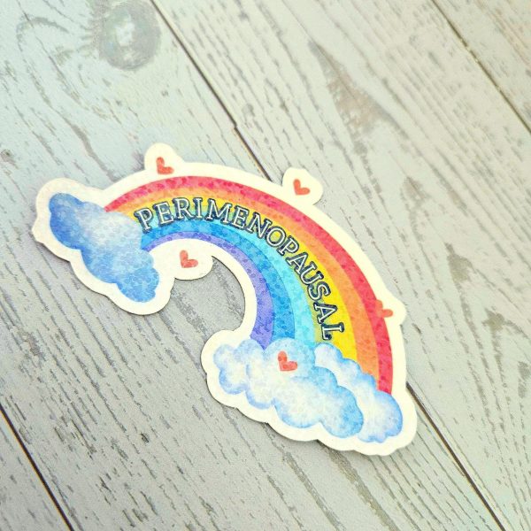 Perimenopause Holographic Rainbow Sticker - Sassy Mental Health Decal – Stickers – Handmade By Shessocrafty Goods