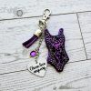 Showgirl Era Bodysuit Keychain – Rhinestone Bag Charm, Pink Blue Or Purple – Keychains – Handmade By Shessocrafty Goods