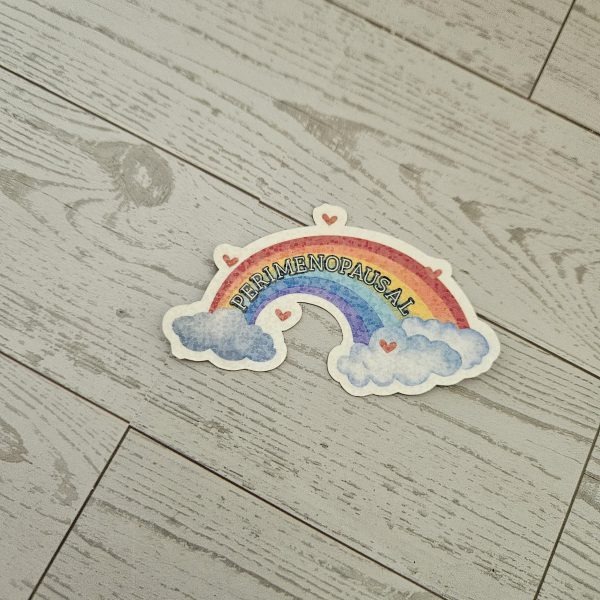 Perimenopause Holographic Rainbow Sticker - Sassy Mental Health Decal – Stickers – Handmade By Shessocrafty Goods