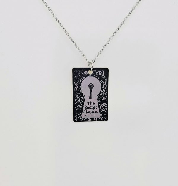 Secret Garden Book Necklace – Engraved Miniature Book Pendant – Literary Jewelry Gift – Bookish – Handmade By Shessocrafty Goods