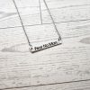 Fear No Man Necklace – Feminist Jewelry Gift – Stainless Steel Bar Pendant With Black Engraving – Jewelry – Handmade By Shessocrafty Goods